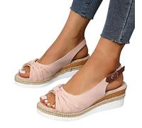 Plateau Sandalen Damen Schwarz Sommer Offene Schuhe Fischmaul Gefrostete Sommerschuhe Keilabsatz Sommerschuhe Peeptoe Elegante Slipper Frauen Sandaletten Bequeme Kork Fußbett Meer Pool Strand Outdoor