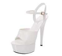 Plateau Sandalen Damen Sommer Elegant Bequem High Heels Sandaletten Thin Sexy Wasserdichte Plattform Mit Hohen Absätzen Weibliche Fashionshoes Für Frauen Absatz Elegante Hochzeit Sandale Weiß 39