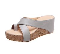 Plateau Sandalen Damen Sommerschuhe Frauen Sandaletten Weichen Sohlen Sommerschuhe Slipper Damen Plateau Keilabsatz Sommerschuhe Plattform Clogs Outdoor Mit Absatz