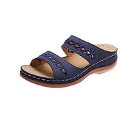 Plateau Sandalen für Damen Sale, Orthopädische Sandaletten Arch Support Sandale, Slip-On Keilsandalen Bequeme Plattform Slides mit offenem Zehenbereich Sandalette Rutschfeste Schlappen Sommerschuhe