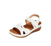 Plateau Sandalen für Damen, Slingback Sandaletten mit Verstellbare Klettverschluss Sandale Dicke Sohle Sandalette Slip-On Bequeme Plattform Slides mit offenem Zehenbereich Sommerschuhe Strandschuhe