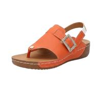 Plateau-Sandalen für Damen, Strand, Flip-Flops für Damen, Strand, mit Riemen, hinten, orthopädische Sandalen, atmungsaktiv, rutschfeste Sohle, verstellbare Schnalle, Schuhe für Urlaub, Alltag, lässig