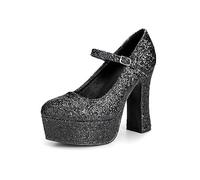 Plateau Schuhe für Damen - schwarz mit Glitter - Schuhgröße: 44