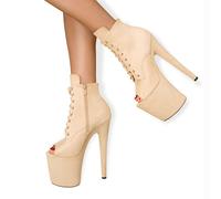 Plateau-Stiefelette mit offener Spitze 43 creme