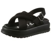 Plateausandale BUFFALO, Damen, Gr. 40, schwarz, Textil, Schuhe, Sandalette, Sommerschuh mit gekreuzter Bandage (26556238-40) schwarz
