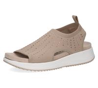 Plateausandale CAPRICE, Damen, Gr. 40, beige (sand), Textil, Schuhe, Keilabsatz, Schlupfschuh, Komfortschuh mit glänzenden Strasssteinen (60274163-40) sand