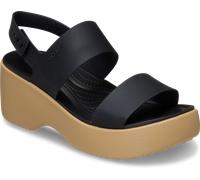Plateausandale CROCS "Brooklyn Sky Sandal", Damen, Gr. 38, schwarz, schwarz, cashew, Croslite™, Schuhe, Sandalette, Sommerschuh mit Riemenverschluss (17513447-38) schwarz, schwarz, cashew