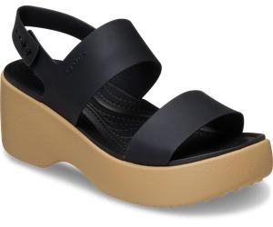 Plateausandale CROCS "Brooklyn Sky Sandal", Damen, Gr. 42, schwarz, schwarz, cashew, Croslite™, Schuhe, Sandalette, Sommerschuh mit Riemenverschluss (17513447-42) schwarz, schwarz, cashew