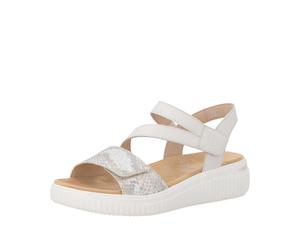 Plateausandale REMONTE, Damen, Gr. 36, sanftes weiß, goldfarben, Leder, Lederimitat, Reptilienprägung, Schuhe, Sommerschuh, Sandalette mit Lite ´n Soft-Ausstattung (37835203-36) sanftes weiß, goldfarb