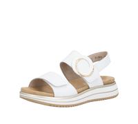 Plateausandale REMONTE, Damen, Gr. 39, weiß, Leder, unifarben, Schuhe, Sommerschuh, Sandalette mit Softfußbett und zwei Klettverschlüssen (15591816-39) weiß