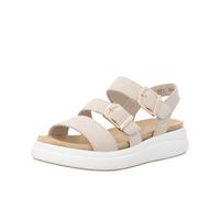 Plateausandale REMONTE, Damen, Gr. 42, beige (hellbeige), Ziegenveloursleder, unifarben, Schuhe, Sommerschuh, Sandale mit Softfußbett und zwei Klettverschlüssen (81181817-42) hellbeige