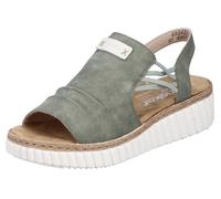 Rieker Damen Riemchensandalen 69262, Frauen Sandalen,Sandaletten,Sommersandalen,bequem,flach,Sommerschuhe,Freizeitschuhe,grün (52),36 EU / 3.5 UK