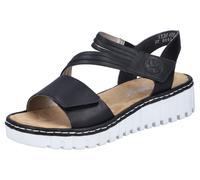 Rieker Damen Klassische Sandalen V1364, Frauen Sandalen,Sommerschuhe,Freizeitschuhe,offene Schuhe,Strandschuhe,schwarz (00),38 EU / 5 UK