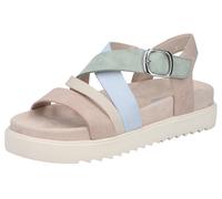 Plateausandale RIEKER, Damen, Gr. 43, pastellfarben, Lederimitat, Schuhe, Plateausandale, Sommerschuh mit Klett (15793653-43) pastellfarben