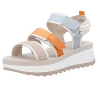 Plateausandale RIEKER SPORT "Adelaide", Damen, Gr. 42, bunt (multicolor), Leder, Textil, Schuhe, Sommerschuh, Outdoorsandale, Sandalette mit Klettverschlüsse (36428837-42) multicolor