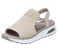 Plateausandale RIEKER "vegan", Damen, Gr. 36, beige (hellbeige), Textil, Lederimitat, casual, Schuhe, Sommerschuh, Sandalette, Keilabsatz, mit genoppter Innensohle (82157616-36) hellbeige