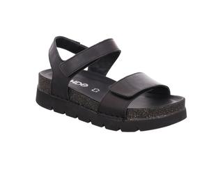 Plateausandale ROHDE "LATINA", Damen, Gr. 38, schwarz, Leder, unifarben, Schuhe, Sommerschuh, Urlaubsschuh mit markanter Plateausohle (43896909-38) schwarz