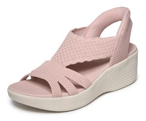Plateausandale SKECHERS "PARALLEL LITE-SUMMER INVITE", Damen, Gr. 39, rosa, Textil, Strukturmuster, Schuhe, Schlupfschuh, Sandalette, Sommerschuh mit softem Fersenriemen (69853029-39) rosa