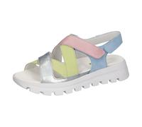 Plateausandale WALDLÄUFER "H-NELE", Damen, Gr. 4,5 (37,5), bunt (multi), Lackleder, Nubukleder, Veloursleder, mehrfarbig, Schuhe, Sommerschuh, Klettschuh, Sandalette in Komfortweite H (= sehr weit) (7