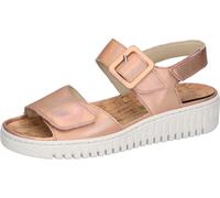 Plateausandale WALDLÄUFER "H-WILLOW", Damen, Gr. 6 (39), rose metallic, Veloursleder, metallic, Basic, Schuhe, Sommerschuh, Klettschuh, Bequemschuh mit Korkfußbett, H-Weite (79203356-6) rose metallic