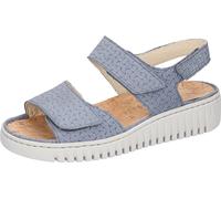 Plateausandale WALDLÄUFER "K-VALERIE", Damen, Gr. 5,5 (38,5), blau (jeansblau), Nubukleder, Flechtoptik, Basic, Schuhe, Sommerschuh, Bequemschuh, Klettschuh in Extraweite K (54686652-5,5) jeansblau