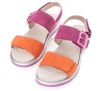 Plateausandaletten ARA "MALAGA", Damen, Gr. 39, pink (pink, orange), Ziegenveloursleder, Schuhe Plateausandaletten, Plateausandale, Klettschuh in Bequemweite G (= weit) (54679947-39)