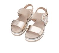 Plateausandaletten ARA "MALAGA", Damen, Gr. 41, beige (sand), Glattleder, Veloursleder, Schuhe, Plateausandale, Klettschuh in Bequemweite G (= weit) (66497308-41) sand