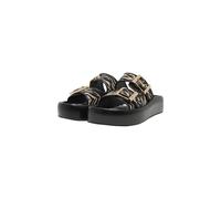 Plateausandaletten BUFFALO "Buffalo EVELYN ARI", Damen, Gr. 36, schwarz (schwarz, weiß zebra), Polyester, unifarben, Schuhe (24437129-36) schwarz, weiß zebra