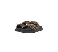 Plateausandaletten BUFFALO "Buffalo RAYA ARI - VEGAN SUEDE", Damen, Gr. 36, braun (leo, schwarz), Polyester, unifarben, Schuhe (47148715-36) leo, schwarz