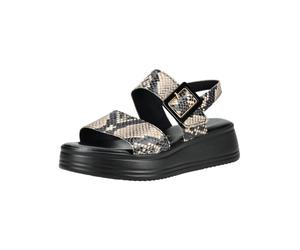 Plateausandaletten GABOR COMFORT "Gabor Comfort Sandalen Leder", Damen, Gr. 37,5, beige (schwarz, weiß), Leder, Schuhe (99993345-37,5) schwarz, weiß
