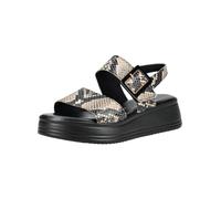 Plateausandaletten GABOR COMFORT "Gabor Comfort Sandalen Leder", Gr. 37, schwarz, weiß, Leder, Schuhe Plateausandaletten (99993345-37)