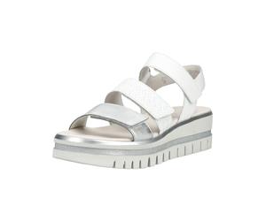 Plateausandaletten GABOR "Gabor Sandalen Glattleder", Damen, Gr. 37,5, silber, weiß, Glattleder, Schuhe (72753506-37,5) silber, weiß