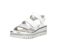 Plateausandaletten GABOR "Gabor Sandalen Glattleder", Damen, Gr. 43, weiß (silber, weiß), Glattleder, Schuhe (72753506-43) silber, weiß