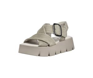 Plateausandaletten GABOR "Gabor Sandalen Leder", Damen, Gr. 40, grau, Leder, Schuhe (57182712-40) grau