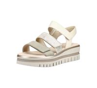 Plateausandaletten GABOR "Gabor Sandalen Leder", Damen, Gr. 40, weiß, gold, Leder, Schuhe (64161707-40) weiß, gold