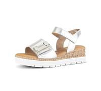 Plateausandaletten GABOR "Plateau Sandale", Damen, Gr. 35,5, silber, Schuhe (23374415-35,5) silber