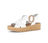 Keilsandalette GABOR, Damen, Gr. 39, creme, Nappaleder, Schuhe, Plateau, Riemchensandale, Sommerschuh mit Zierschnalle (11624225-39) creme