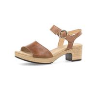 Sandalette GABOR "KRETA", Damen, Gr. 40, braun (camelfarben), Kalbsleder, unifarben, Schuhe Sandalette, Blockabsatz, Sommerschuh, Sandale mit Zierschnalle, Weite G (weit) (27948519-40) camelfarben