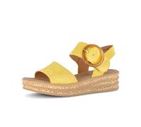 Keilsandalette GABOR, Damen, Gr. 41, dunkelgelb, Ziegenveloursleder, unifarben, Schuhe, Riemchensandale, Sommerschuh mit modischer Zierschnalle (19254019-41) dunkelgelb