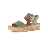 Keilsandalette GABOR, Damen, Gr. 41, grün, Veloursleder, unifarben, Schuhe, Riemchensandale, Sommerschuh mit modischer Zierschnalle (16576400-41) grün