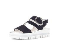 Keilsandalette GABOR, Damen, Gr. 43, nachtblau, Ziegenveloursleder, Schuhe, Sommerschuh, Riemensandale, Bequemschuh mit Best Fitting-Ausstattung (78423407-43) nachtblau