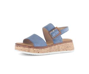 Plateausandaletten GABOR "Plateau Sandale", Damen, Gr. 43, blau, Schuhe (75147430-43) blau