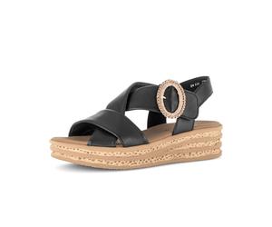 Plateausandaletten GABOR "Plateau Sandale", Damen, Gr. 43, schwarz, Schuhe (32449961-43) schwarz