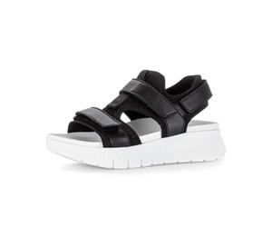 Plateausandaletten GABOR "Plateau Sandale", Damen, Gr. 43, schwarz-weiß (schwarz), Schuhe (34820665-43) schwarz