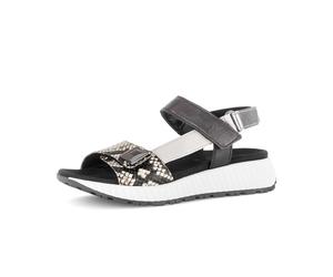 Plateausandaletten GABOR "Plateau Sandale", Damen, Gr. 43, schwarz-weiß (schwarz), Schuhe (62341928-43) schwarz