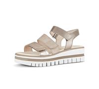 Plateausandaletten GABOR "Plateau Sandale", Damen, Gr. 43, silber (beige), Schuhe (43755761-43) beige