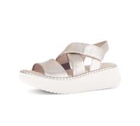 Plateausandaletten GABOR "Plateau Sandale Effektleder", Damen, Gr. 39, gold, Schuhe (12364433-39) gold