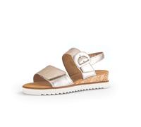 Plateausandaletten GABOR "Plateau Sandale Effektleder", Damen, Gr. 42,5, gold, Schuhe (27187211-42,5) gold