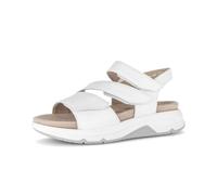 Plateausandaletten GABOR "Plateau Sandale Glattleder", Damen, Gr. 38,5, weiß, Schuhe (93974706-38,5) weiß