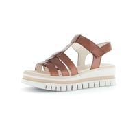 Keilsandalette GABOR "Gabor Sandalen Leder", Damen, Gr. 40,5, braun (camel), Leder, Schuhe (52946115-40,5) camel